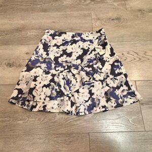 SIM & SAM Floral Ruffle Skirt XSmall XS Lightweight Boho‎ Pullon Ditsy Croquet